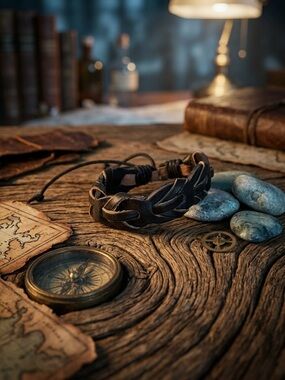 Hand Crafted Black Braided Leather Bracelet